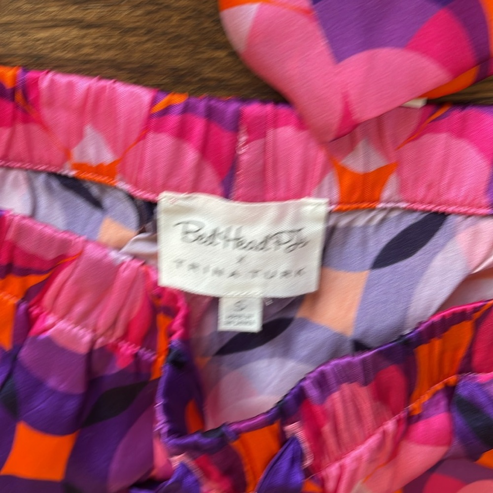 BedHead Pink Purple Floral Geometric Satin Pajama Set - Picture 8 of 12